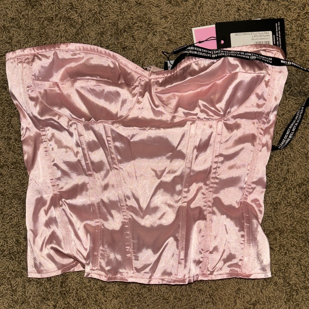 pink satin corset top